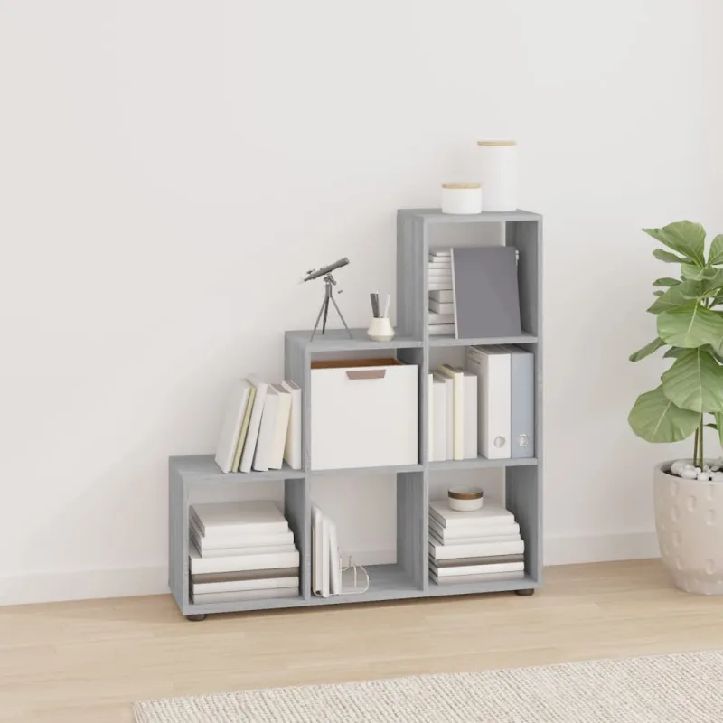Maison exclusive - estantería forma de escalera madera contrachapada gris sonoma