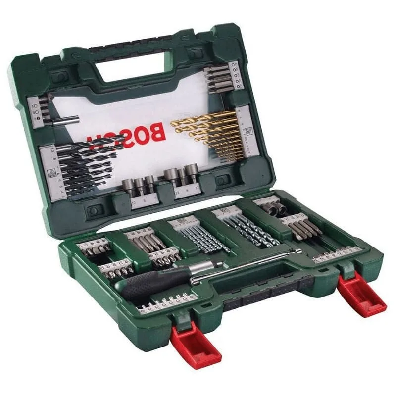 Maletín v-line de puntas y brocas tin de 91 piezas con destornillador dinamométrico y barra imantada