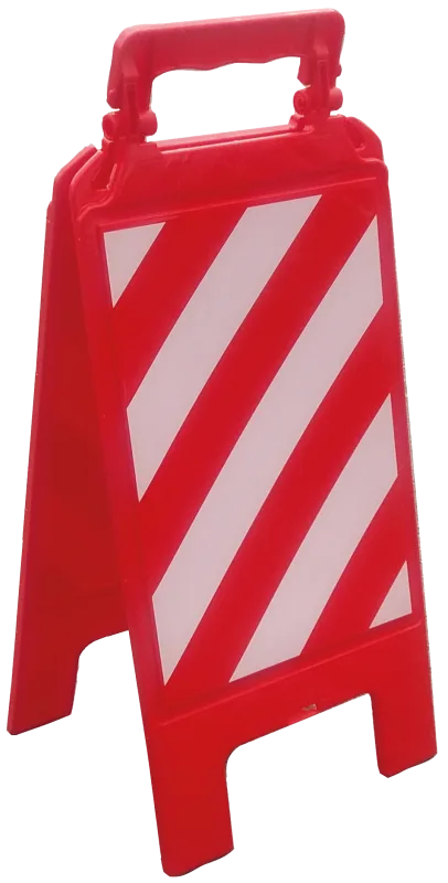 Panel plegable franjas blanca y roja.