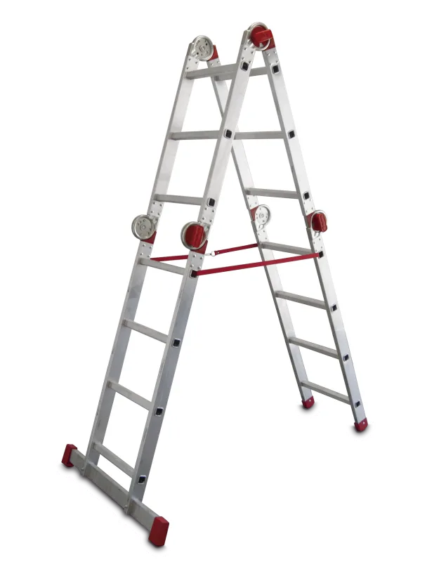 Escalera multiposición aluminio 14 peldaños faraone altura máxima de trabajo 4,50 m