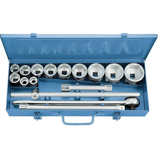 Gedore 32 fmu-2 jeu de clés à douilles 3/4 16 pièces 6-pans 22-60 mm