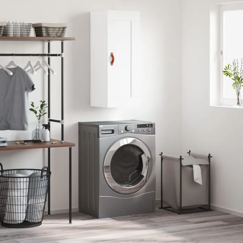 Maison exclusive - armario de pared madera de ingeniería blanco 34,5x34x90 cm