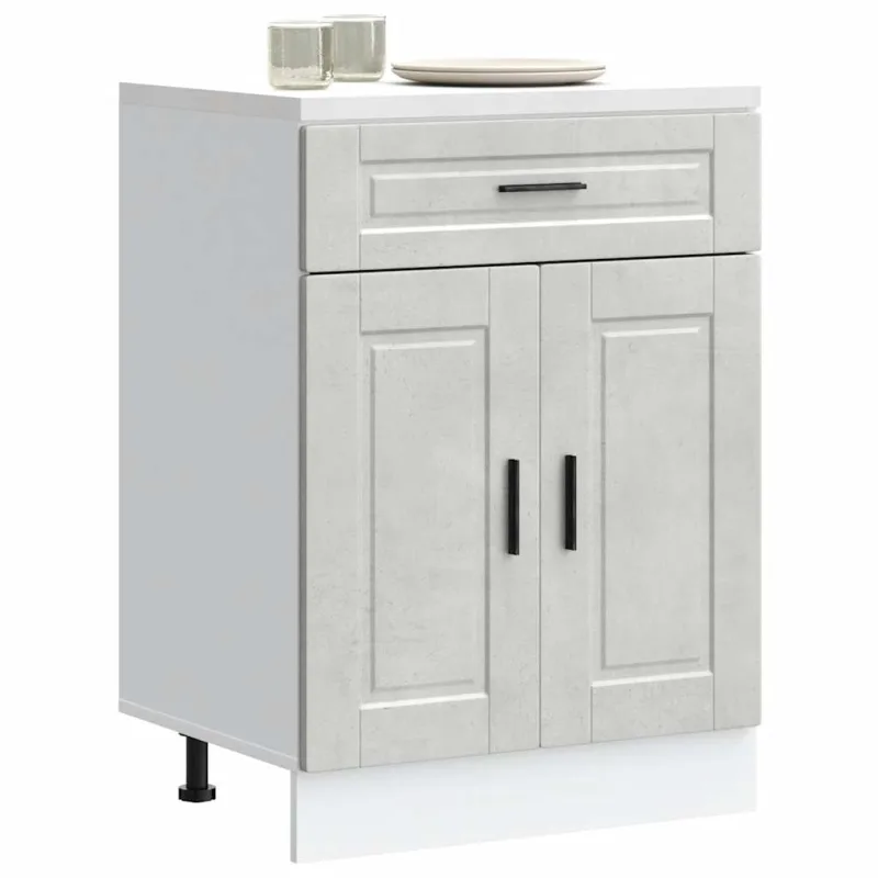 Maison exclusive - mueble bajo de cocina&nbsp;porto gris cemento madera reconstituida