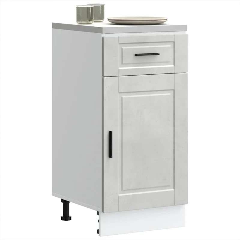 Maison exclusive - mueble bajo de cocina&nbsp;porto gris cemento madera reconstituida