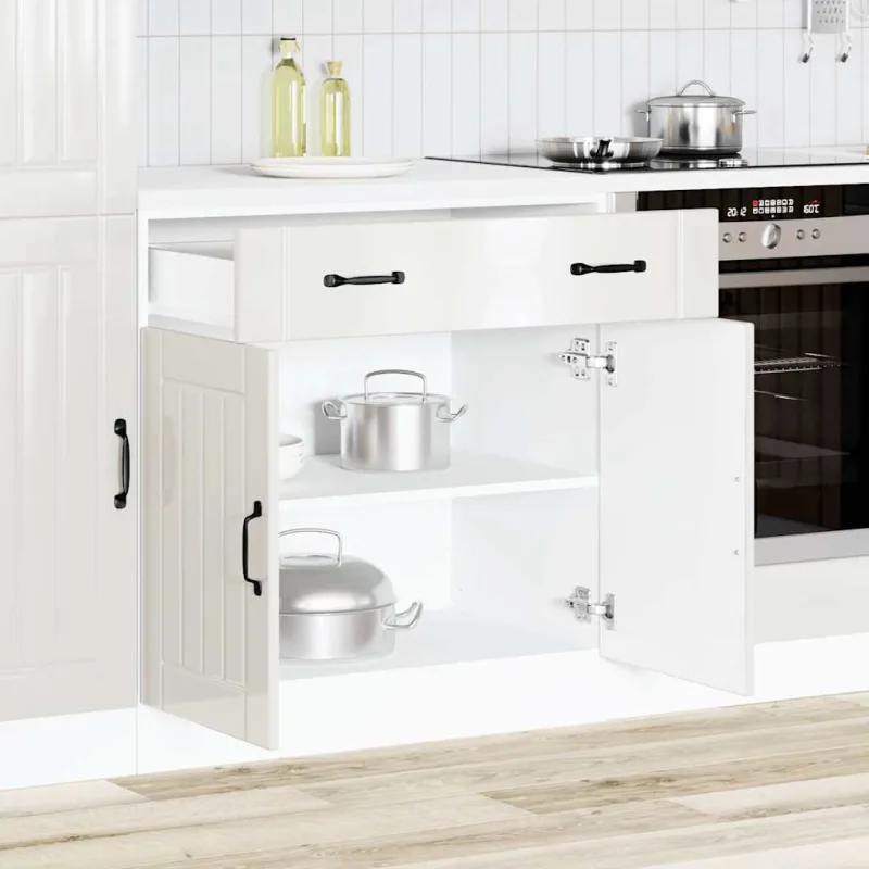 Maison exclusive - mueble bajo de cocina lucca blanca de alto brillo