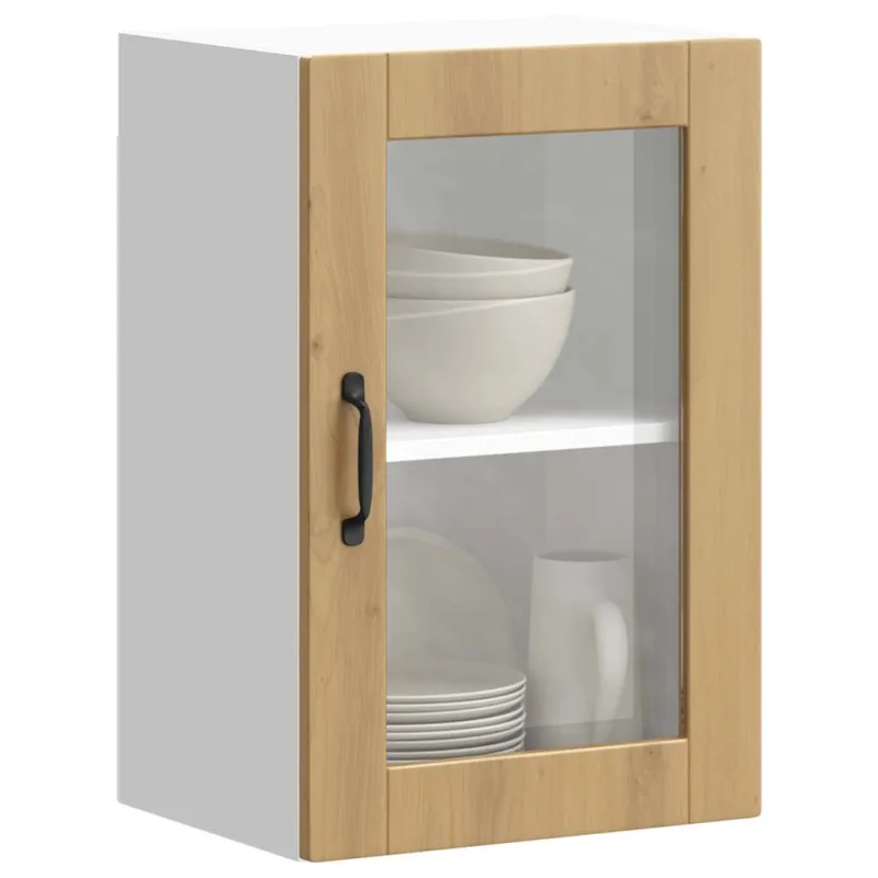 Maison exclusive - armario pared para cocina puerta cristal&nbsp;porto roble artesanal