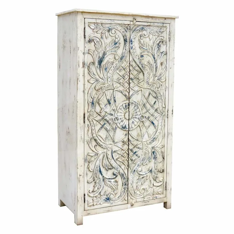 Armario de madera blanco 99x42x180