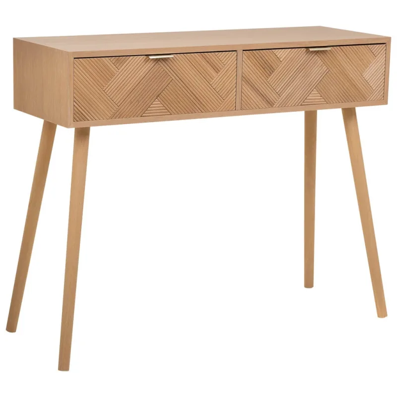 Recibidor de madera con 2 cajones marron 99x34x78