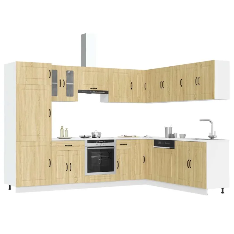 Maison exclusive - mueble cocina kalmar roble sonoma 14 pzas madera contrachapada