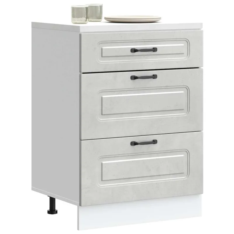 Maison exclusive - mueble bajo de cocina kalmar madera de ingeniería gris hormigón