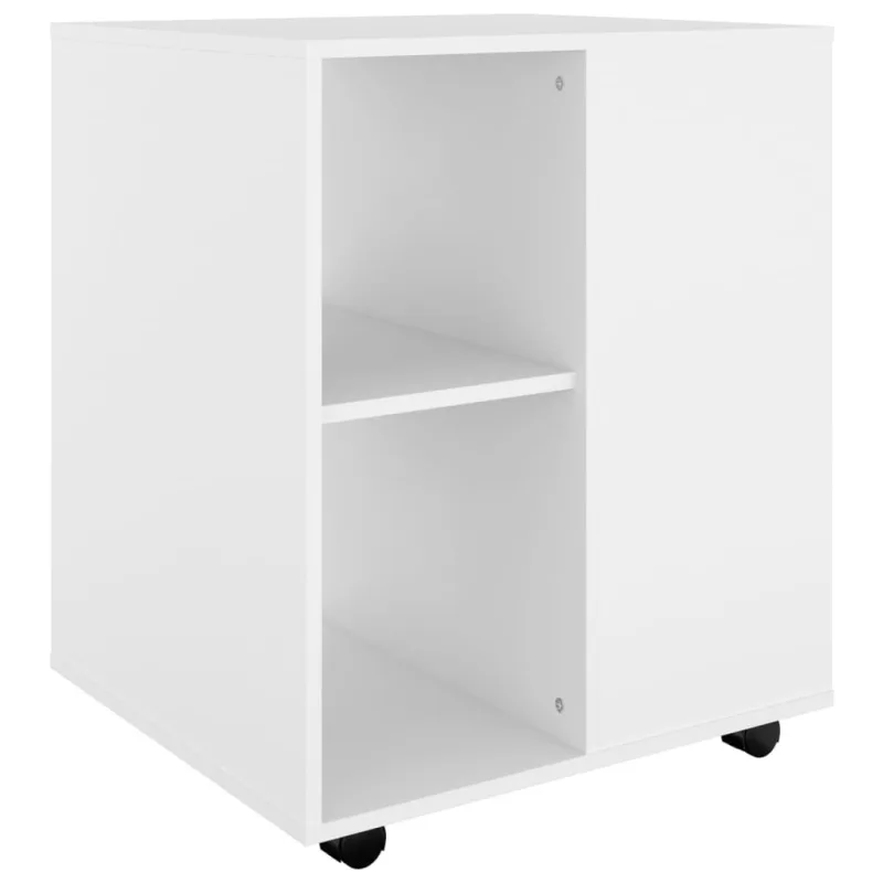 Armario con ruedas madera contrachapada blanco 60x53x72 cm