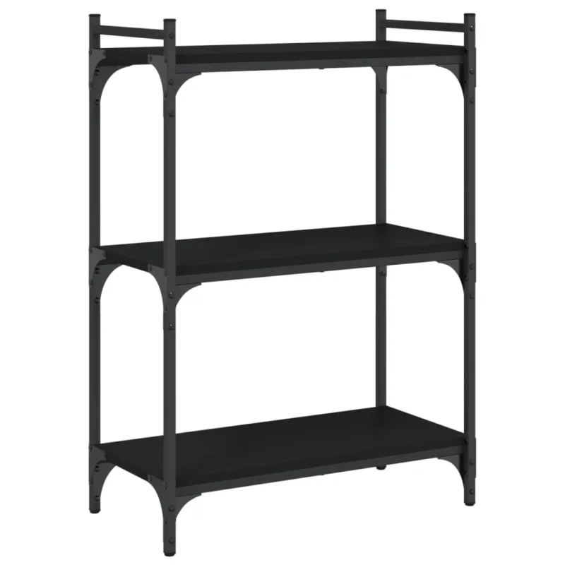 Librería de 3 estantes madera de ingeniería negro 60x30x86 cm – comfortxl