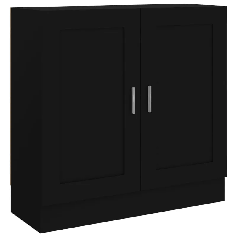 Armario de libros madera contrachapada negro 82,5x30,5x80 cm – comfortxl