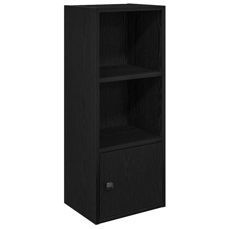 Librería de madera contrachapada roble negro 31x24x77 cm – comfortxl