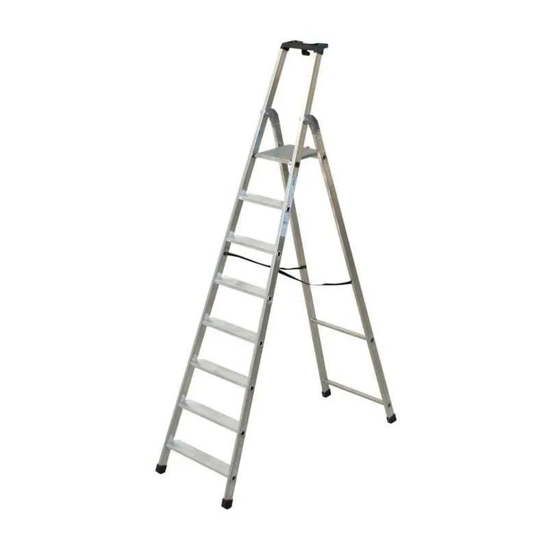 Escalera doméstica aluminio peldaños cuadrados 8 facal