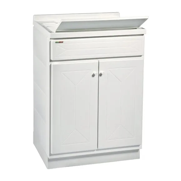 Mueble lavabo resina exterior 60x60 con 2 puertas completo con tabla de lavado