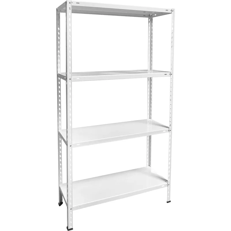 Estantería metálica en color blanco con 4 baldas (l:75 x f:30 x h:150 cm)
