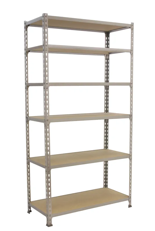 Estantería en kit de 250x120x50cm de carga máx. 200 kg por balda color galvanizado/madera