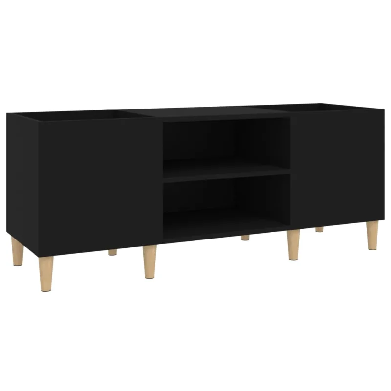 Mueble para discos madera contrachapada negro 121x38x48 cm – comfortxl