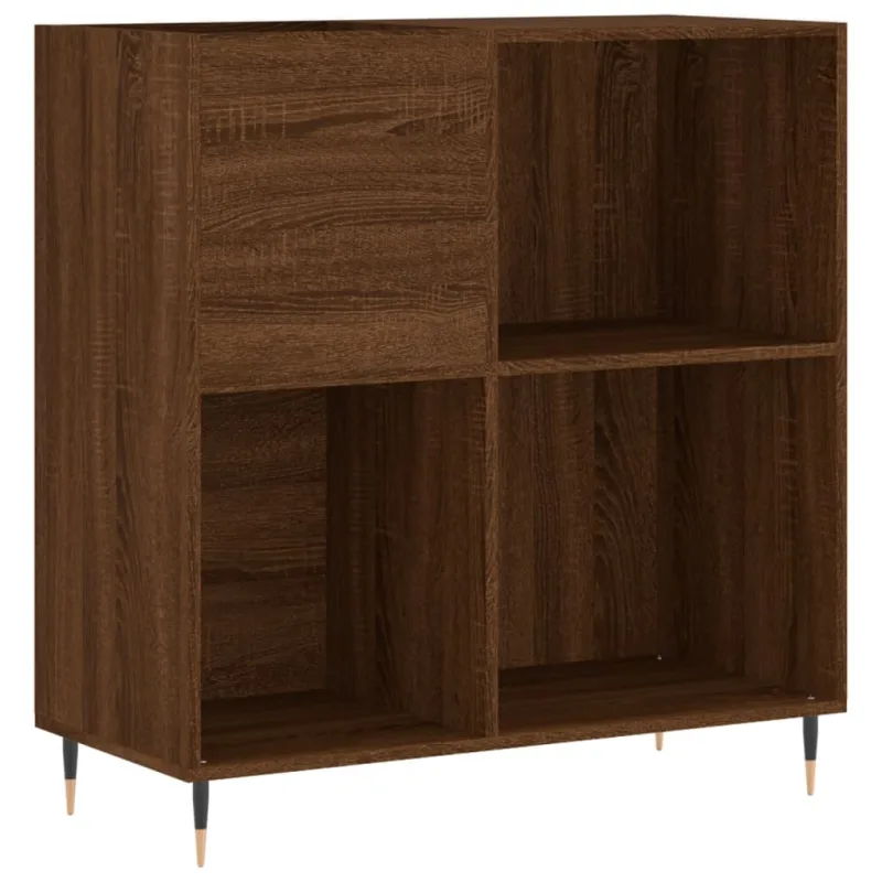 Mueble discos madera contrachapada roble marrón 84,5x38x89 cm – comfortxl