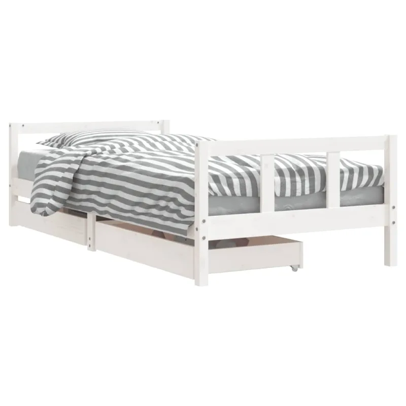 Estructura cama ni?os con cajones madera pino blanco 90x200 cm - comfortxl