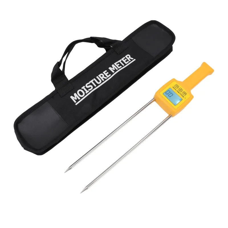 Medidor de humedad de granos portátil pantalla lcd retroiluminada rápido preciso apagado automático con sonda para almacenamiento de trigo, centeno y