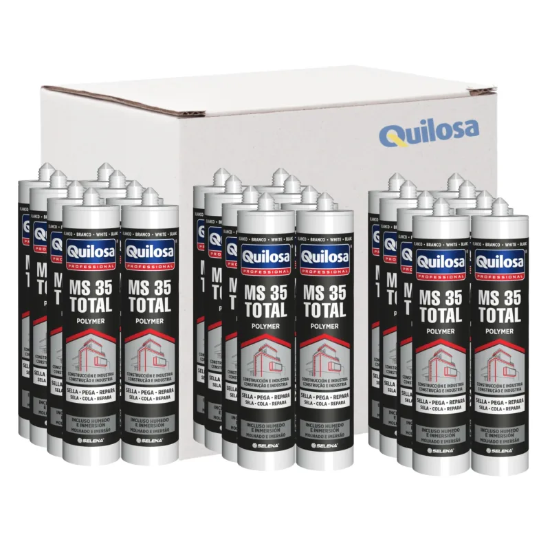 Caja 24 uds. sellador polímero ms-35 total quilosa 300 ml (gris)
