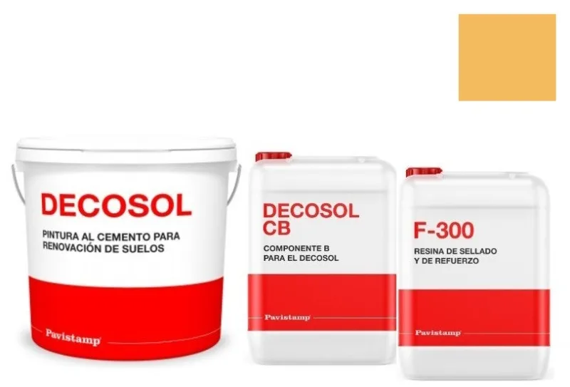 Kit 10 m2 renovador de color para hormigón impreso-ocre