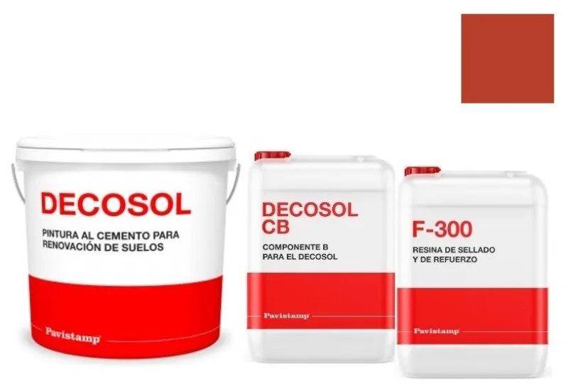 Kit 30 m2 renovador de color para hormigón impreso-rojo alicante