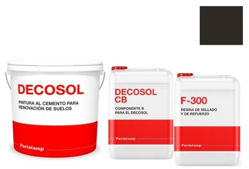 Kit 30 m2 renovador de color para hormigón impreso-negro