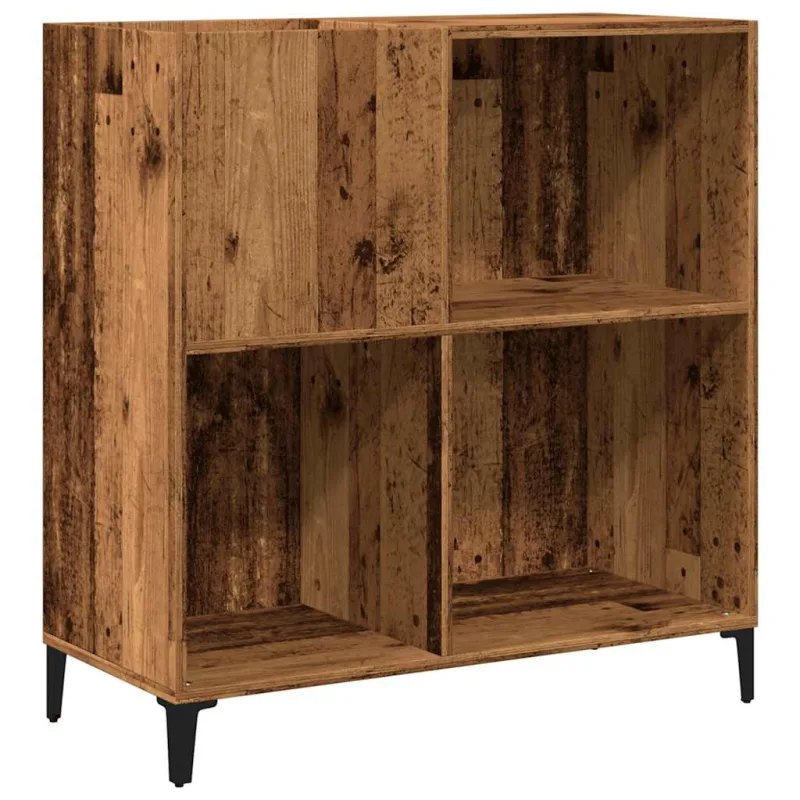 Mueble para discos madera ingeniería envejecida 84,5x38x89 cm cfw56078