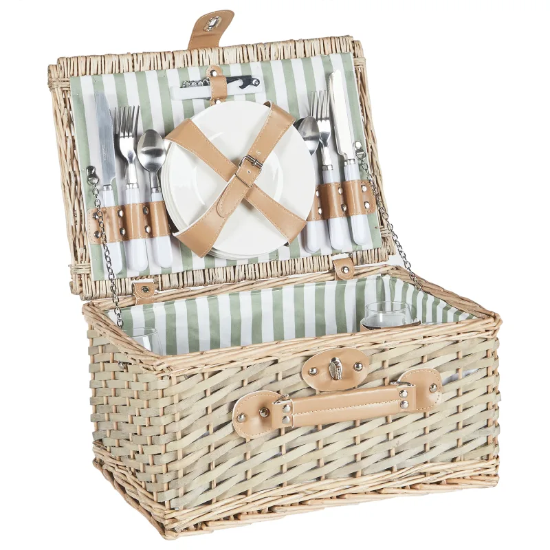 Beliani cesta de pícnic clementine mimbre natural