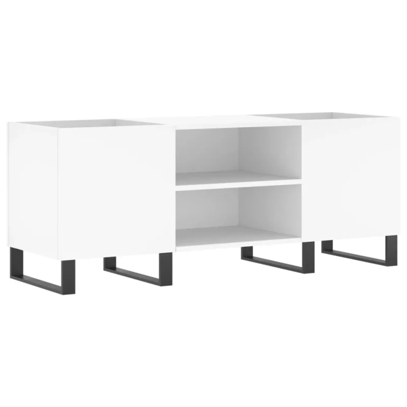 Mueble de almacenaje | mueble para discos madera contrachapada blanco 121x38x48 cm cfw709255