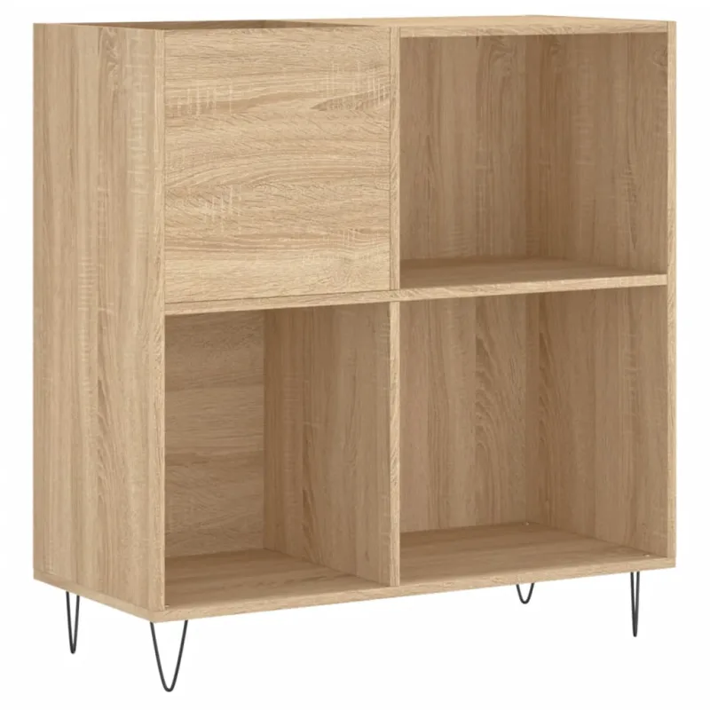 Mueble de almacenaje | mueble discos madera contrachapada roble sonoma 84,5x38x89 cm cfw580399