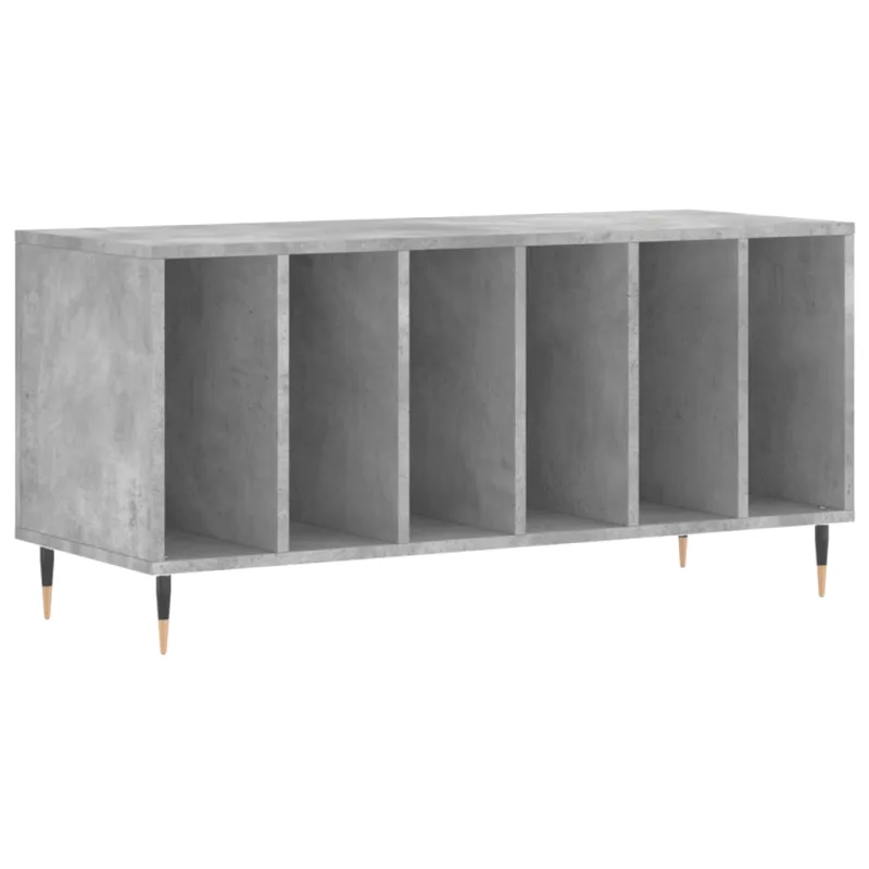 Mueble de almacenaje | mueble discos madera contrachapada gris hormigón 100x38x48 cm cfw458387