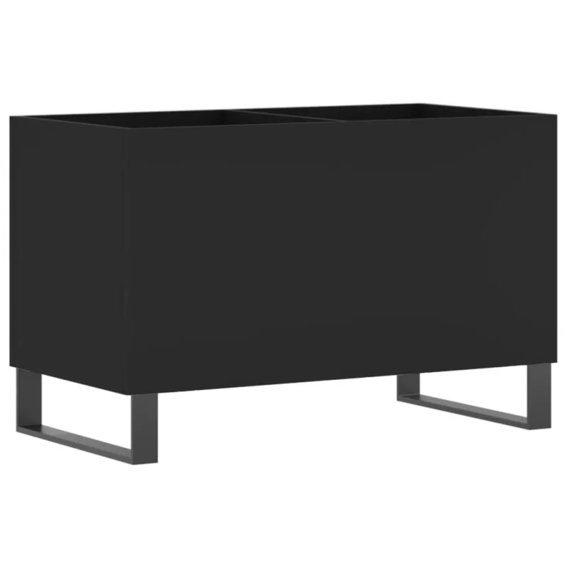 Mueble de almacenaje | mueble para discos madera contrachapada negro 74,5x38x48 cm cfw374373