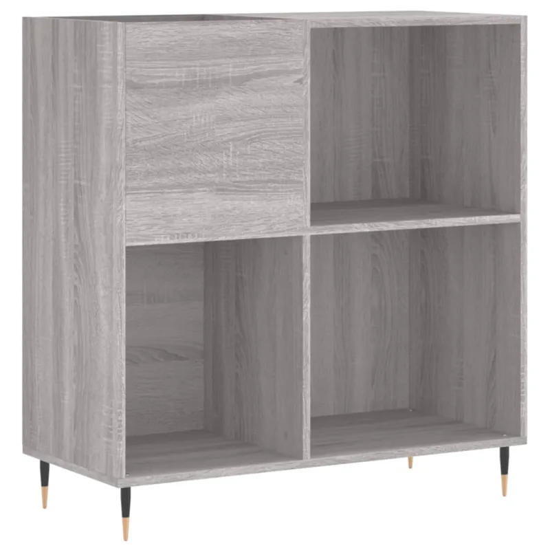 Mueble de almacenaje | mueble discos madera contrachapada gris sonoma 84,5x38x89 cm cfw662558