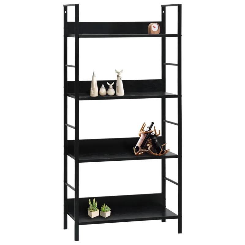 Estantería，librería，armario de libros de 4 niveles madera ingeniería negro 60x27,6x124,5cm cfw477275
