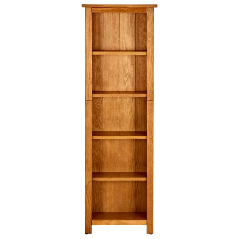 Estantería，librería，armario de libros de 5 niveles de madera maciza de roble 45x22x140 cm cfw370985