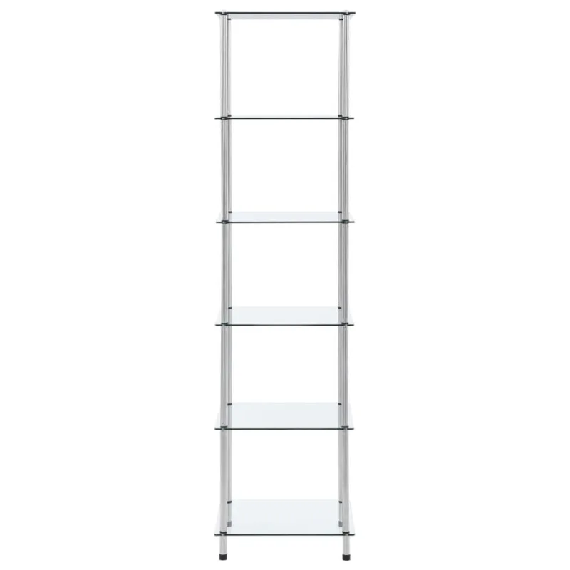 Estantería | librería divisora 6 niveles cristal templado transparente 40x40x160 cm cfw21595