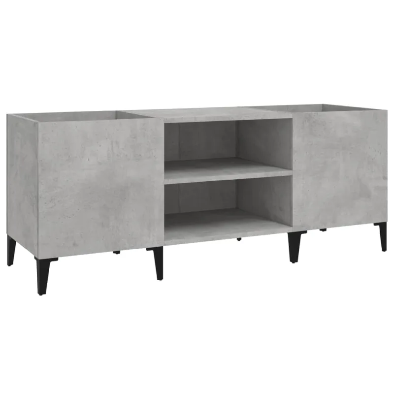 Mueble de almacenaje | mueble discos madera contrachapada gris hormigón 121x38x48 cm cfw879850