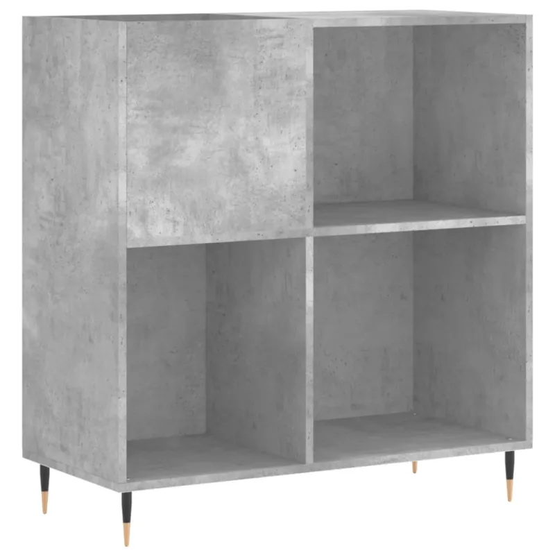 Mueble de almacenaje | mueble discos madera contrachapada gris hormigón 84,5x38x89 cm cfw991573