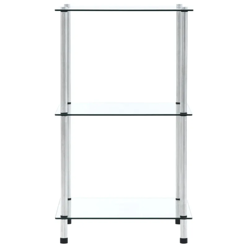 Estantería | librería divisora 3 niveles cristal templado transparente 40x40x67 cm cfw27085