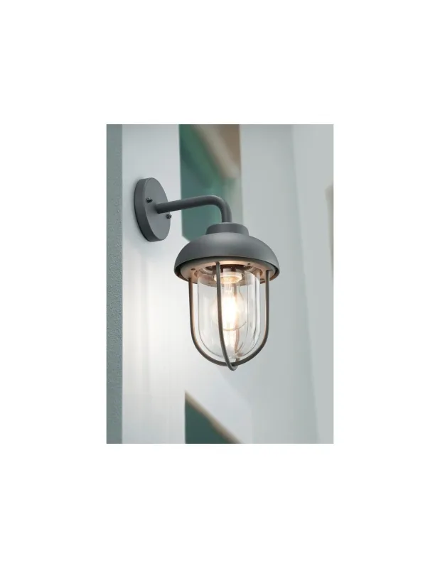 Duero antracita entrada aplique glass lantern trio lighting