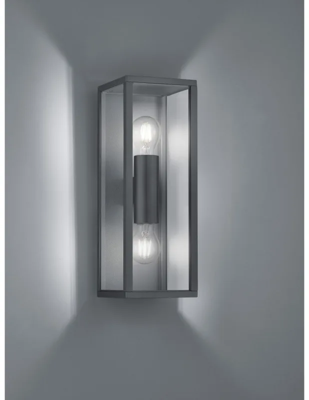 Aplique garonne antracita doble luz arriba y abajo ip44 trio lighting