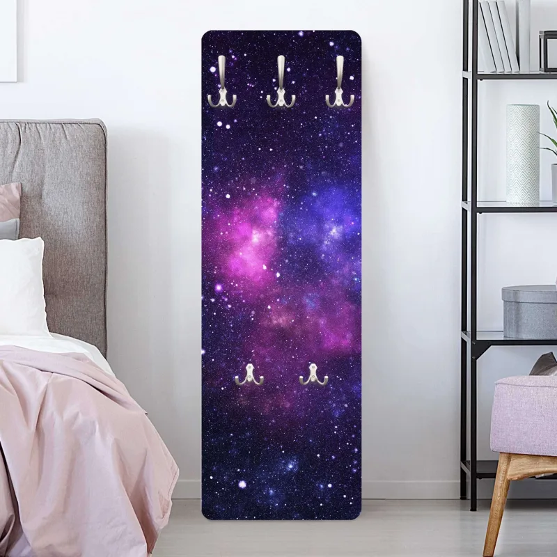 Perchero de pared motivo percha de pared madera perchero infantil de pared morado tierra 263 - habitación infantil juvenil - 105 x 34 cm