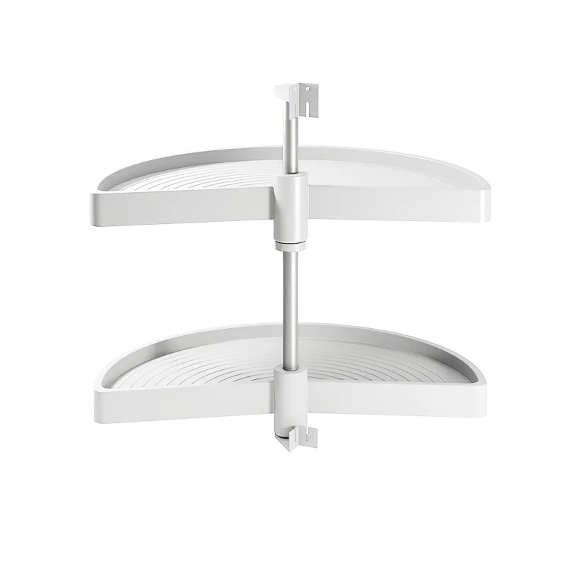 Emuca juego de bandejas giratorias shelvo 1/2 luna, para módulo 900mm, plástico y aluminio, blanco