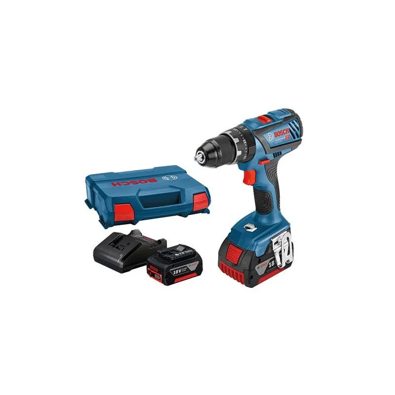Taladro atornillador inalámbrico bosch de 18 v y 2 baterías gsb 18v-28