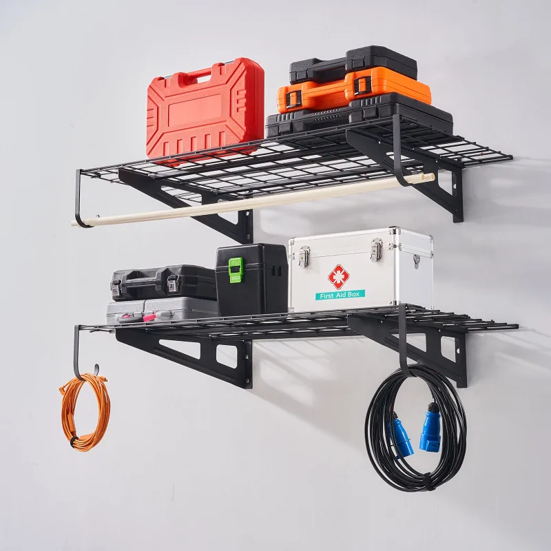 Estanterías de pared para garaje succebuy 122×61 cm – pack de 2 estantes metálicos suspendidos, 113 kg/nivel, taller y almacén