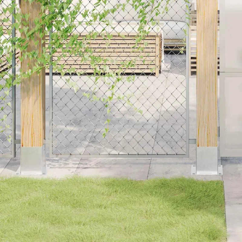 Bases para postes cuadradas 12 uds. plata 101x101 mm vidaxl